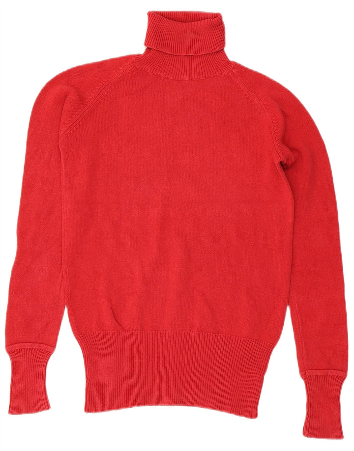 Zara Dame Rullehals Sweater UK 14 Medium Rød Bomuld