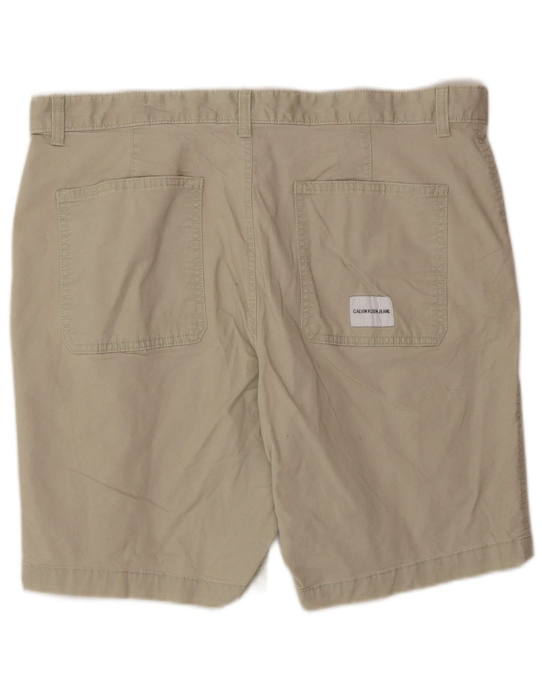 Calvin Klein Herre Chino Shorts W34 Stor Beige Bomuld