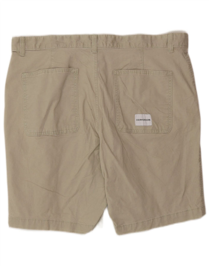 Calvin Klein Herre Chino Shorts W34 Stor Beige Bomuld