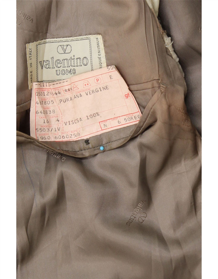 VALENTINO Herre 2-knaps blazerjakke IT 50 Stor blå ternet jomfruuld