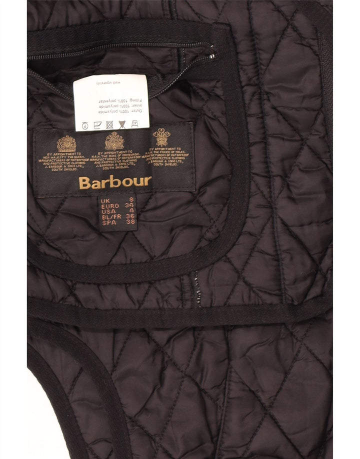 Barbour Womens Quilted Gilet UK 8 Small Black Polyamide