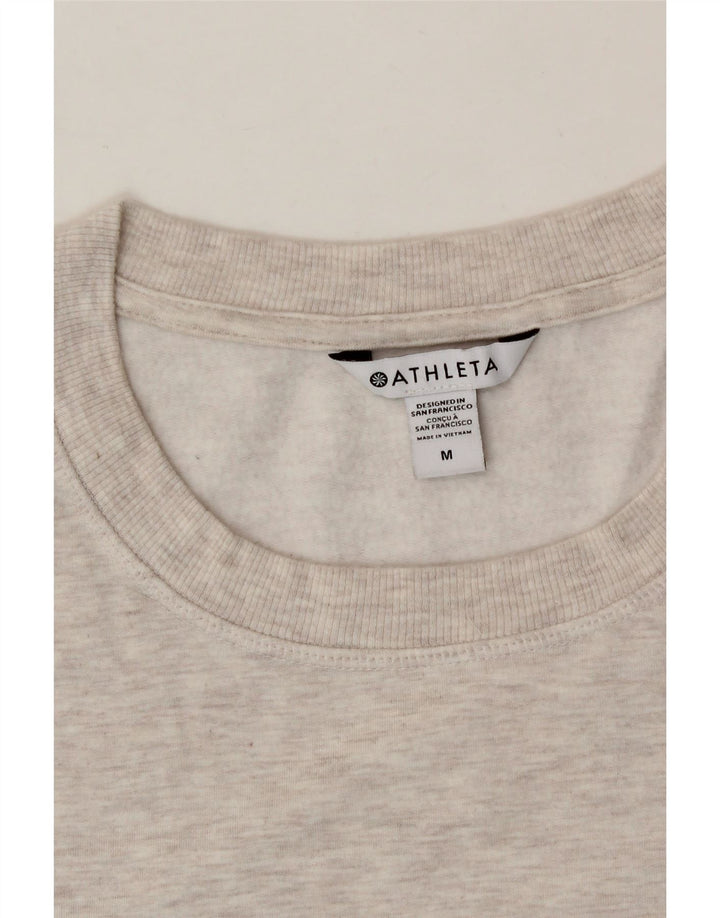 ATHLETA Womens Oversized Sweatshirt Jumper UK 14 Medium Grey Flecked Modal Vintage Athleta and Second-Hand Athleta from Messina Hembry 