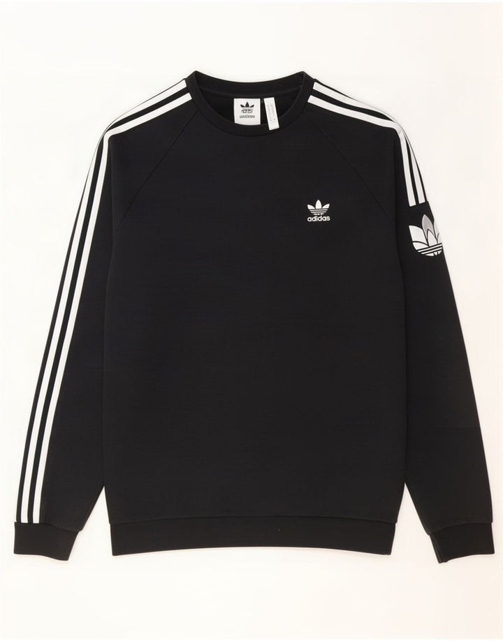 Adidas Grafisk Sweatshirt Jumper Medium Sort Bomuld
