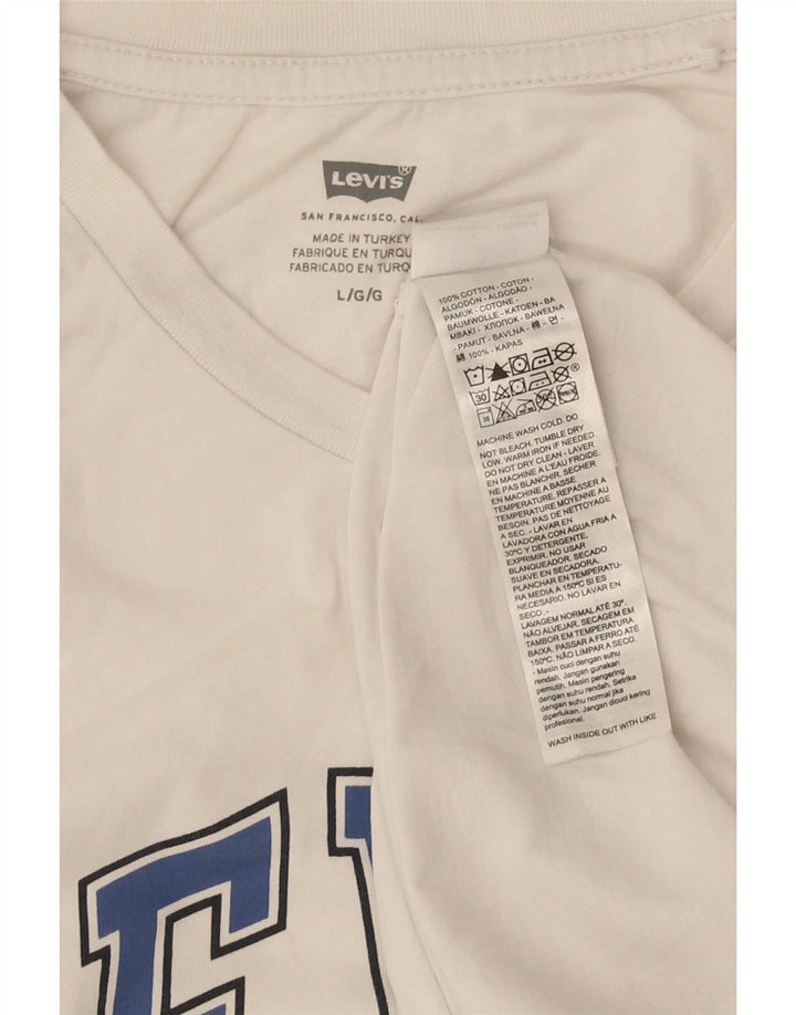 Levi's Herre grafisk T-shirt Top Stor hvid bomuld