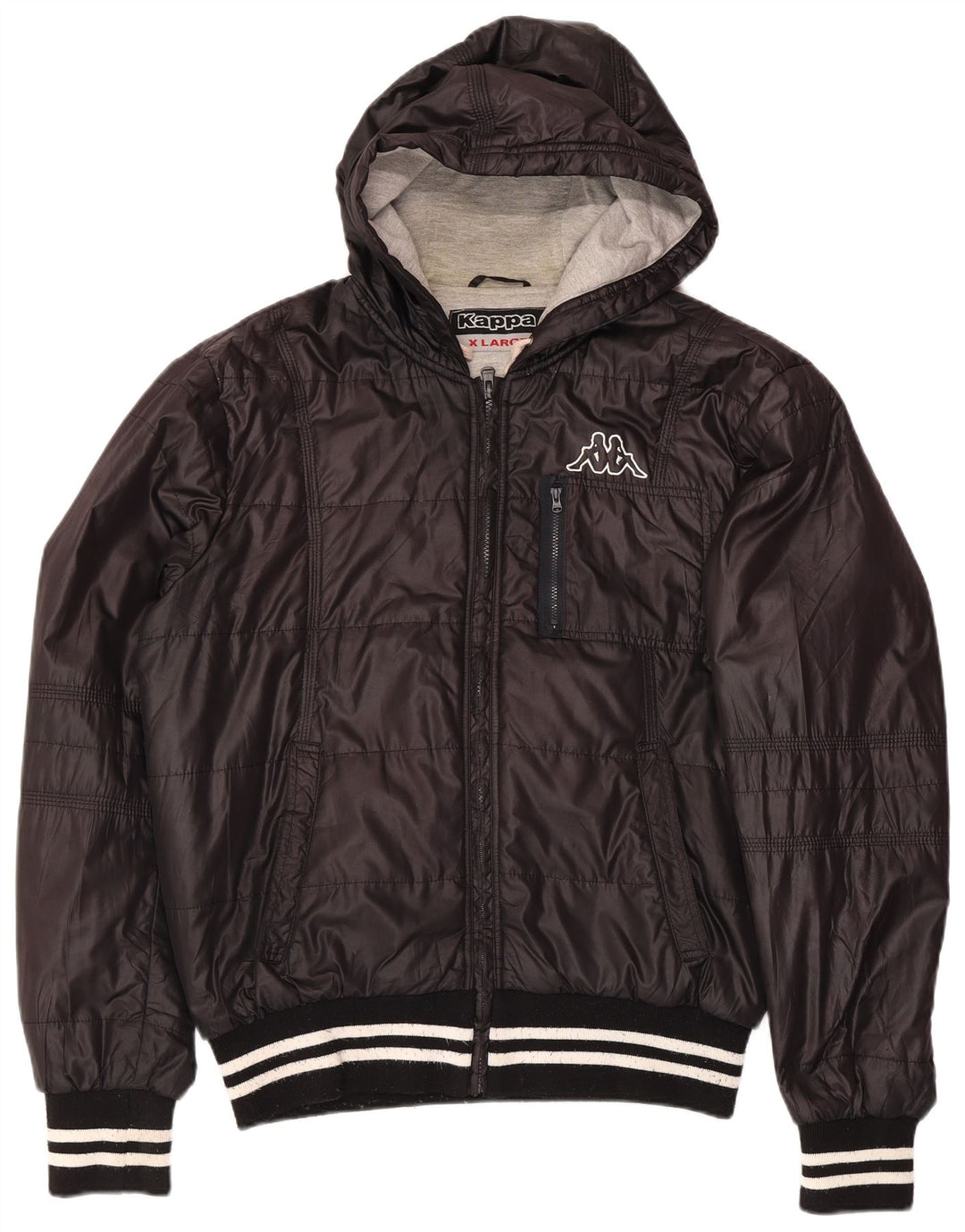 Kappa Herre hættepolstret jakke UK 42 XL Sort Polyester