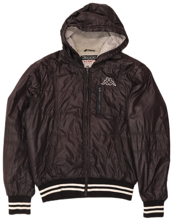 Kappa Herre hættepolstret jakke UK 42 XL Sort Polyester