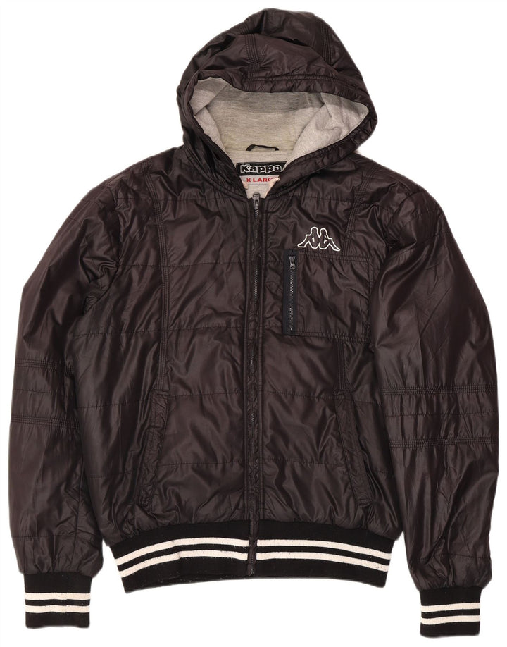 Kappa Herre hættepolstret jakke UK 42 XL Sort Polyester