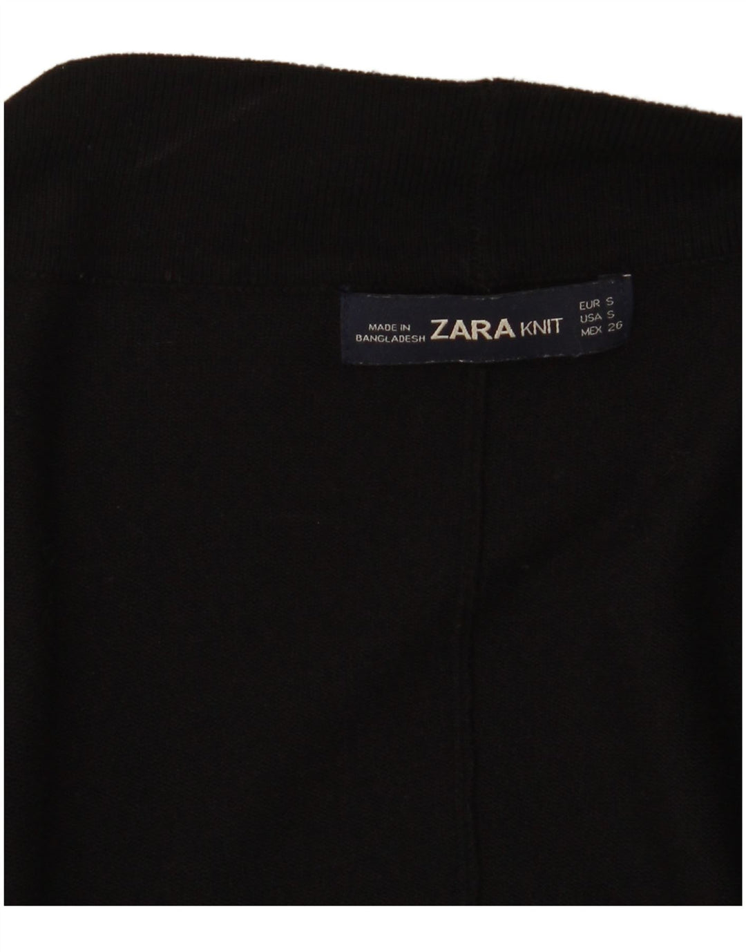 ZARA Dame Oversized 3/4 ærmet åben cardigan sweater UK 10 Small Black