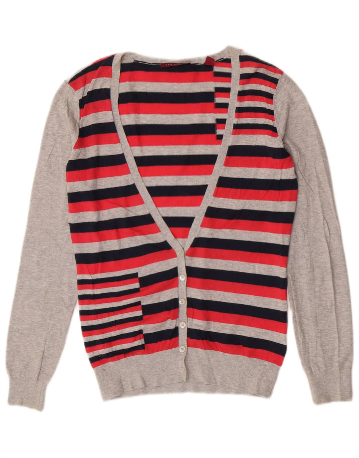Ted Baker dame cardigan sweater størrelse 2 Lille rødstribet bomuld