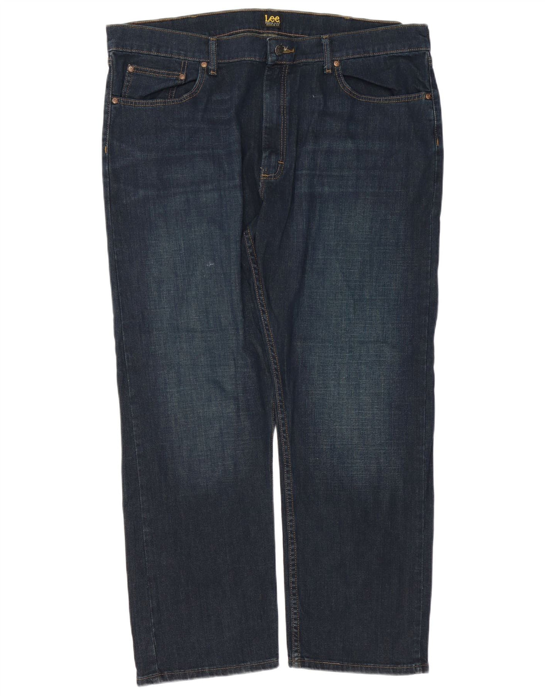Lee Herre Regular Fit Straight Jeans W42 L29 Marineblå Bomuld