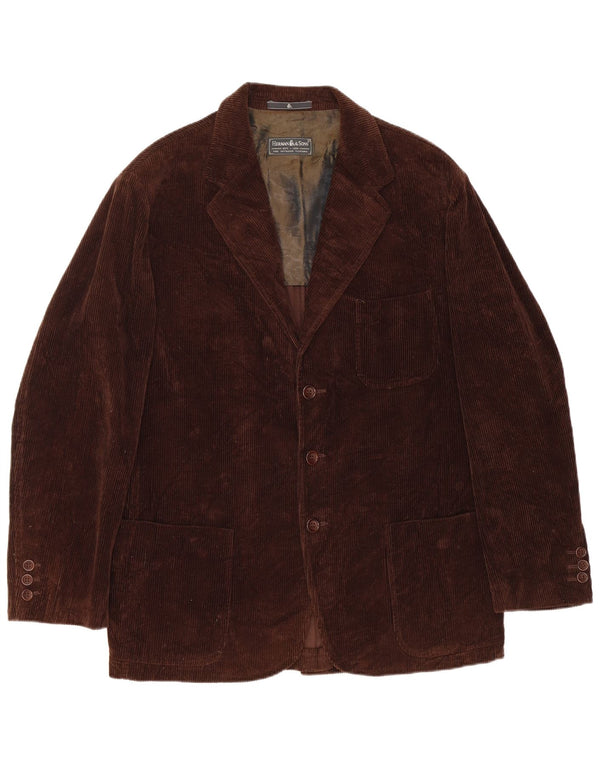 HERMAN & SONS Herre 3-knaps Corduroy Blazer Jacket IT 48 Medium Brun