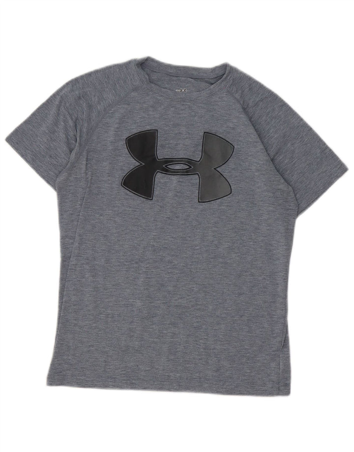 Under Armour Boys Grafisk T-Shirt Top 9-10 år Medium Grå Flecked