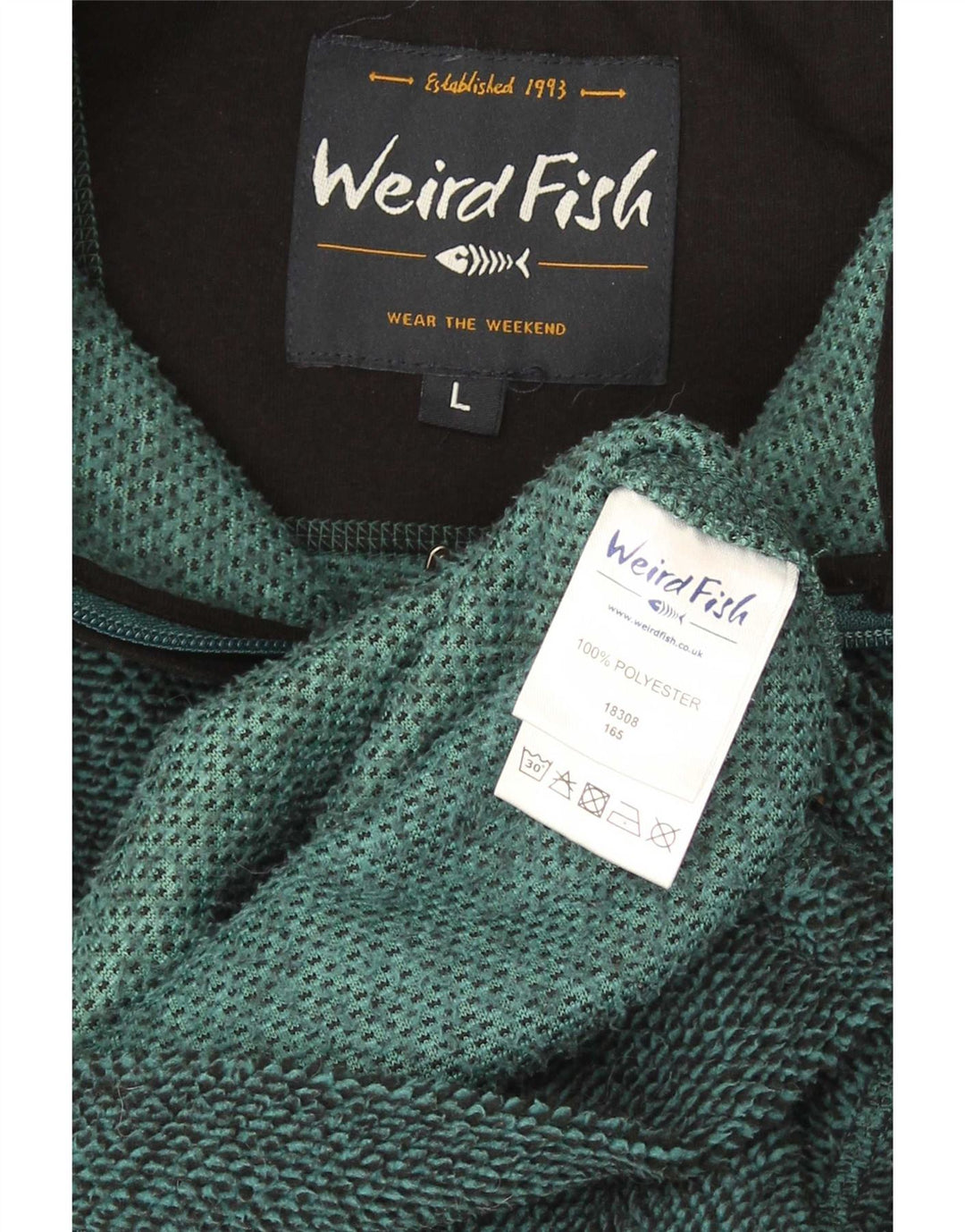 Weird Fish Herre Fleecejakke UK 40 Large Green Polyester