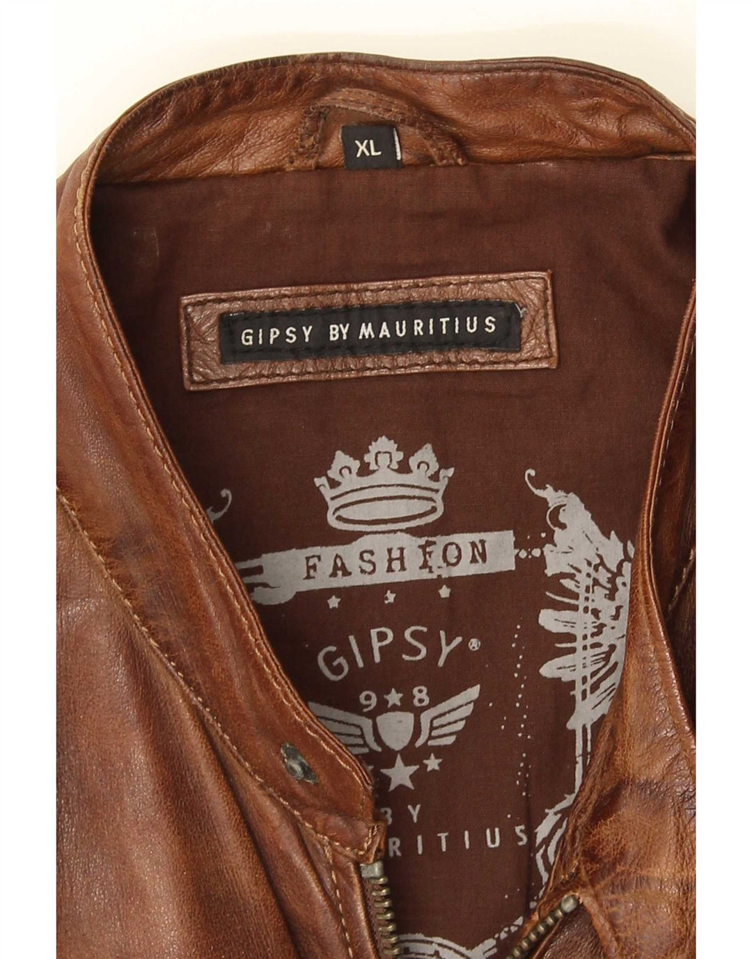 Gipsy Herre Læderjakke UK 42 XL Brun