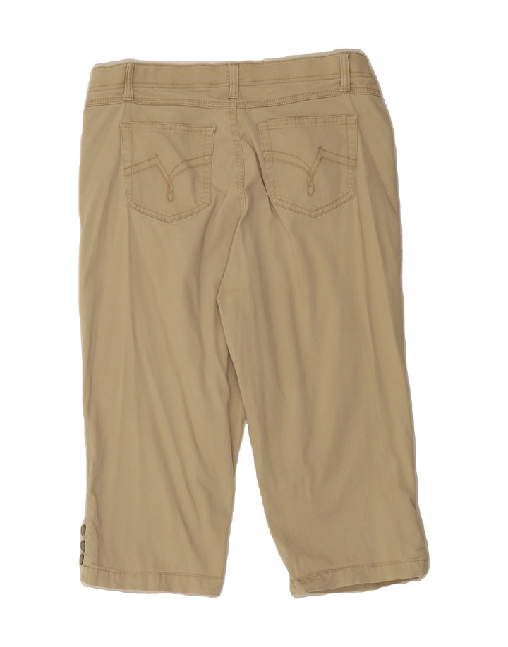 VINTAGE Womens Straight Capri Trousers W34 L20 Beige Vintage Vintage and Second-Hand Vintage from Messina Hembry 