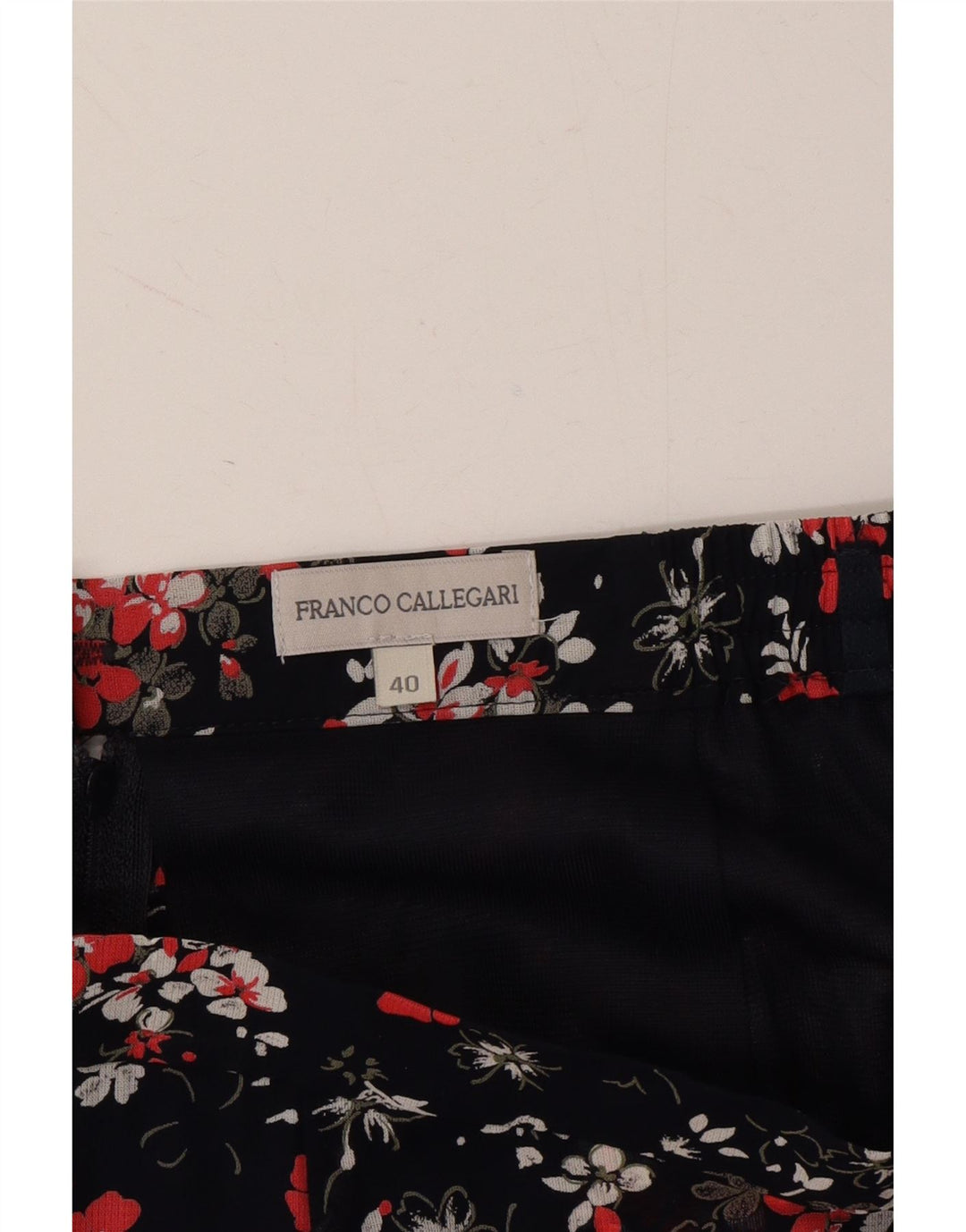 FRANCO CALLEGARI Womens A-Line Skirt EU 40 Medium W30 Black Floral Vintage Franco Callegari and Second-Hand Franco Callegari from Messina Hembry 