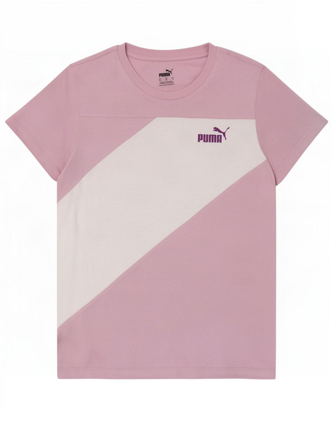 Puma T-Shirt Top UK 12 Medium Pink Colourblock
