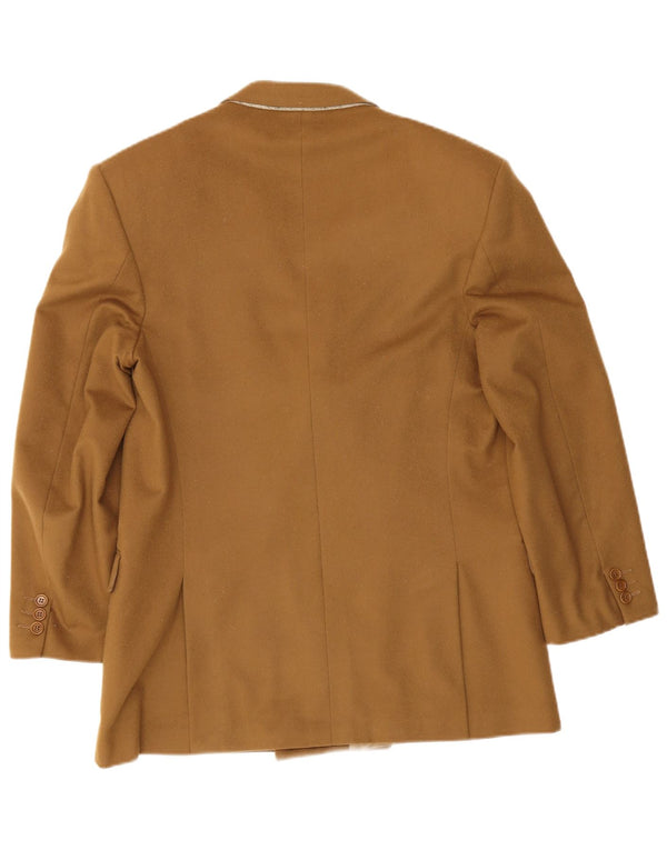 Vintage herre dobbeltradet blazerjakke IT 52 XL Beige Virgin Wool
