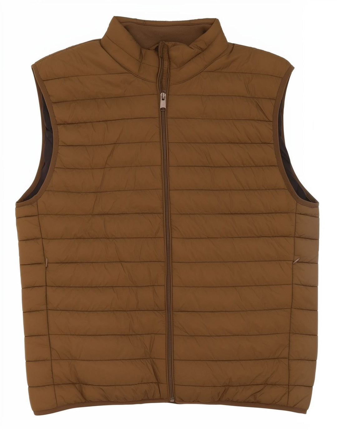 Zara Herre Polstret Gilet UK 40 Stor Khaki Polyester
