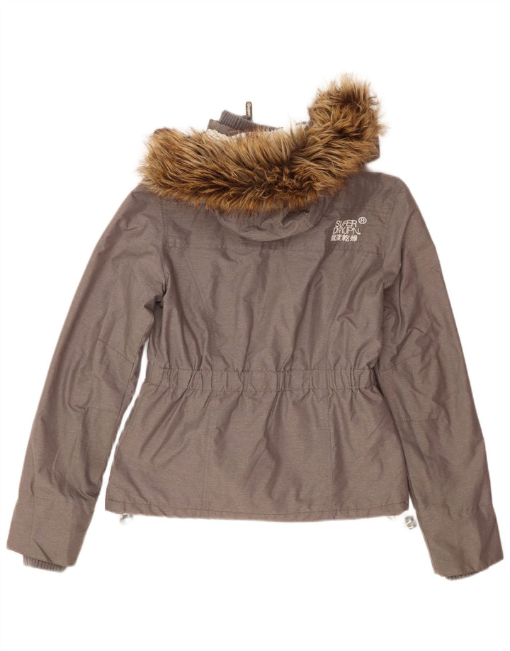 Superdry Windattacker Graphic Windbreaker Jacket UK 10 Small Grey