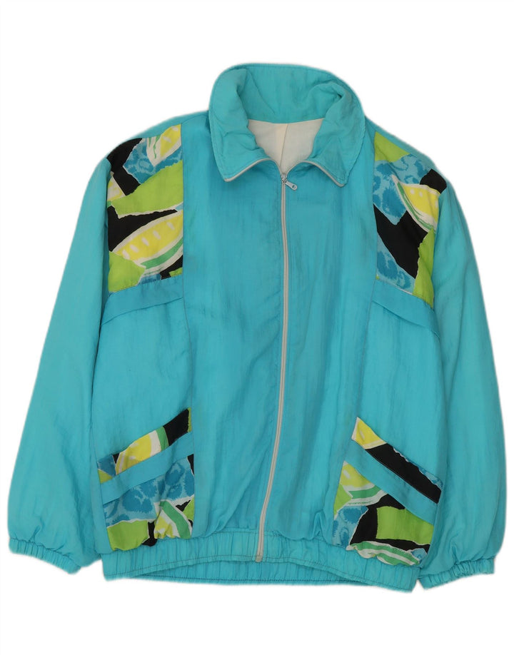 Vintage træningsdragt til mænd Topjakke XL Turkis Colourblock Rayon