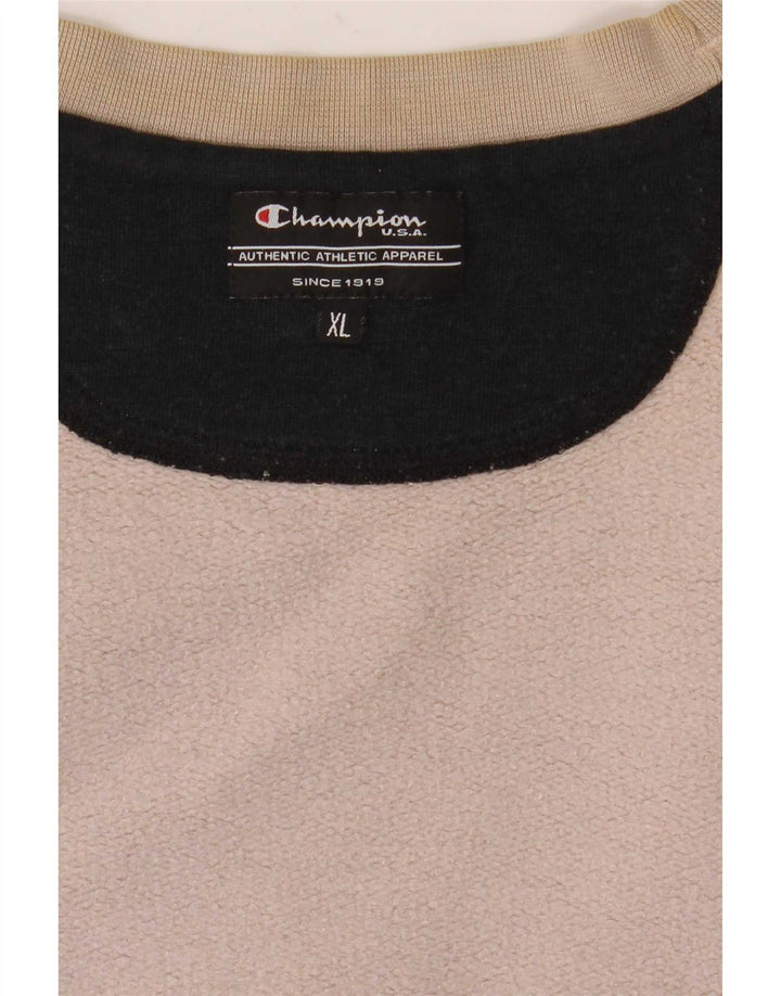 Champion Herre Grafisk Sweatshirt Jumper XL Beige