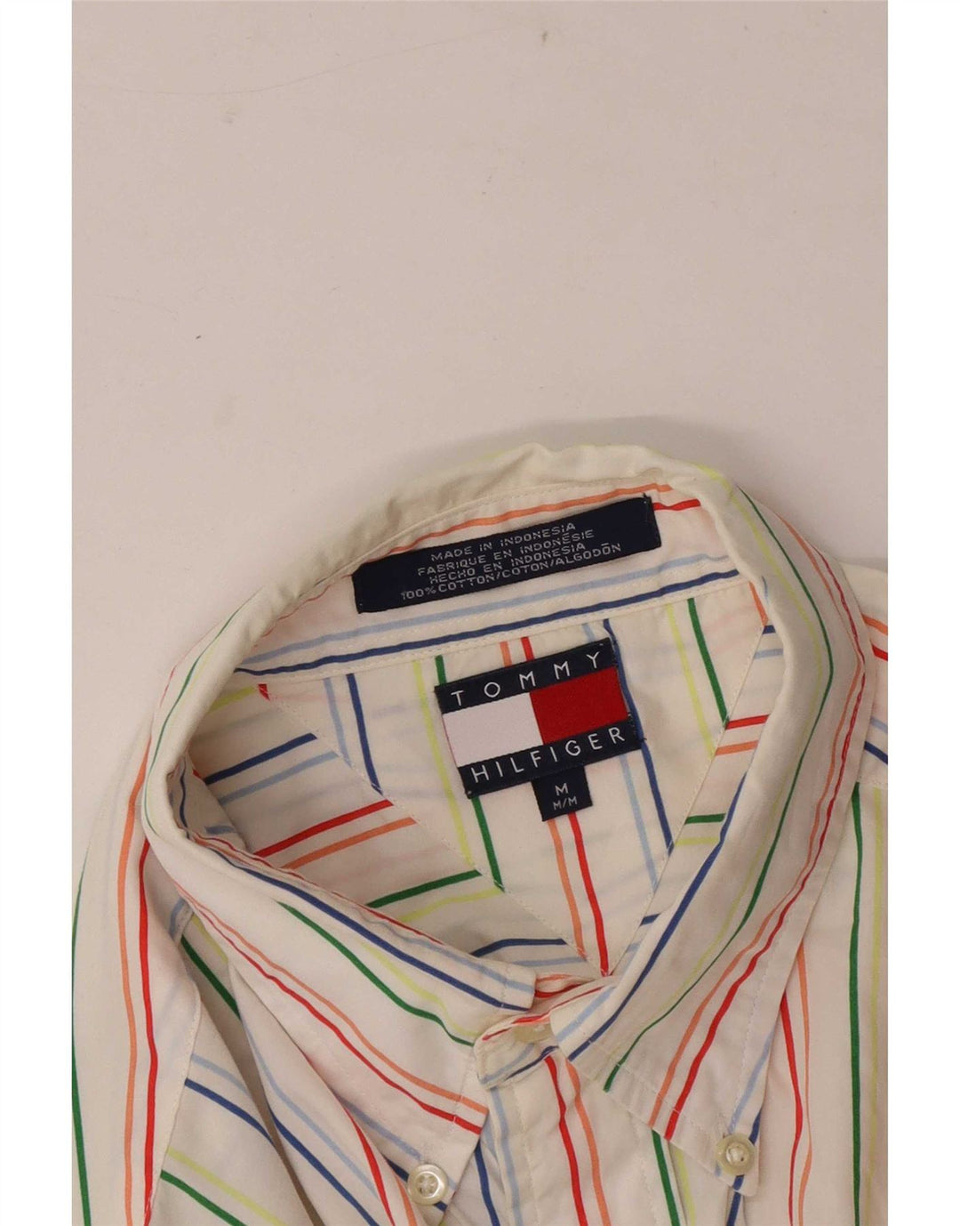 Tommy Hilfiger Herre kortærmet Regular Fit skjorte Medium hvid stribet