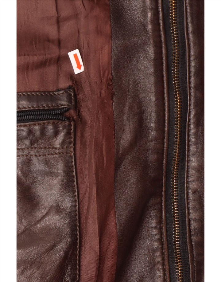 VINTAGE Herre læderjakke UK 38 Medium Brun