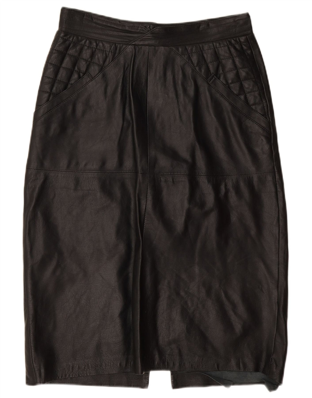 Vintage lædernederdel til kvinder W30 Medium Black