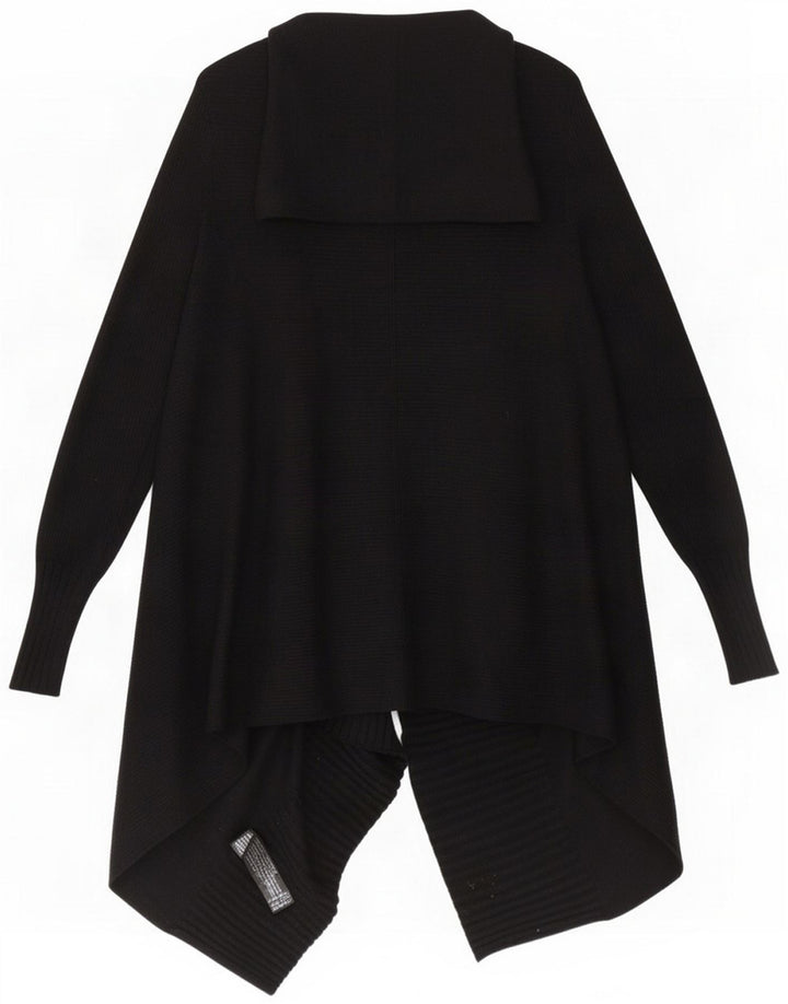 Zara Womens Open Cardigan Sweater UK 12 Medium Black Viscose