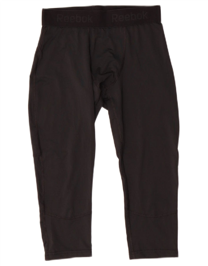 REEBOK Herre Grafiske Capri Leggings Medium Sort Polyester