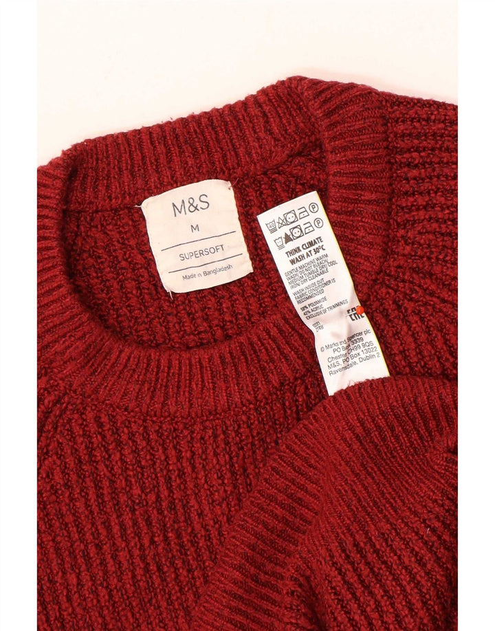 Marks & Spencer Herre sweater med rund hals, medium rød polyamid