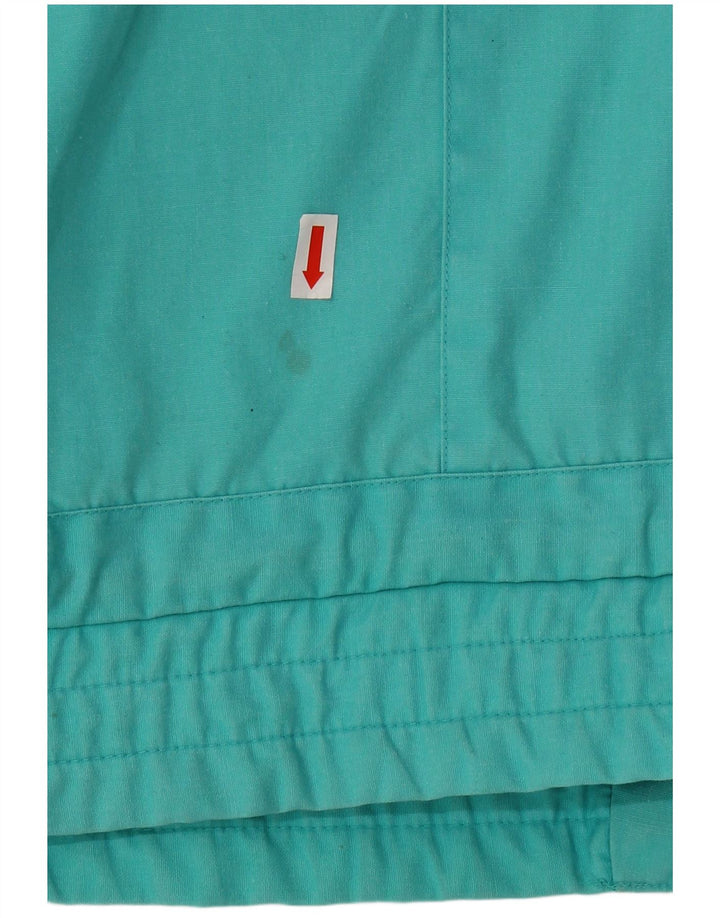 VINTAGE Womens Windbreaker Coat UK 14 Medium Turquoise Colourblock