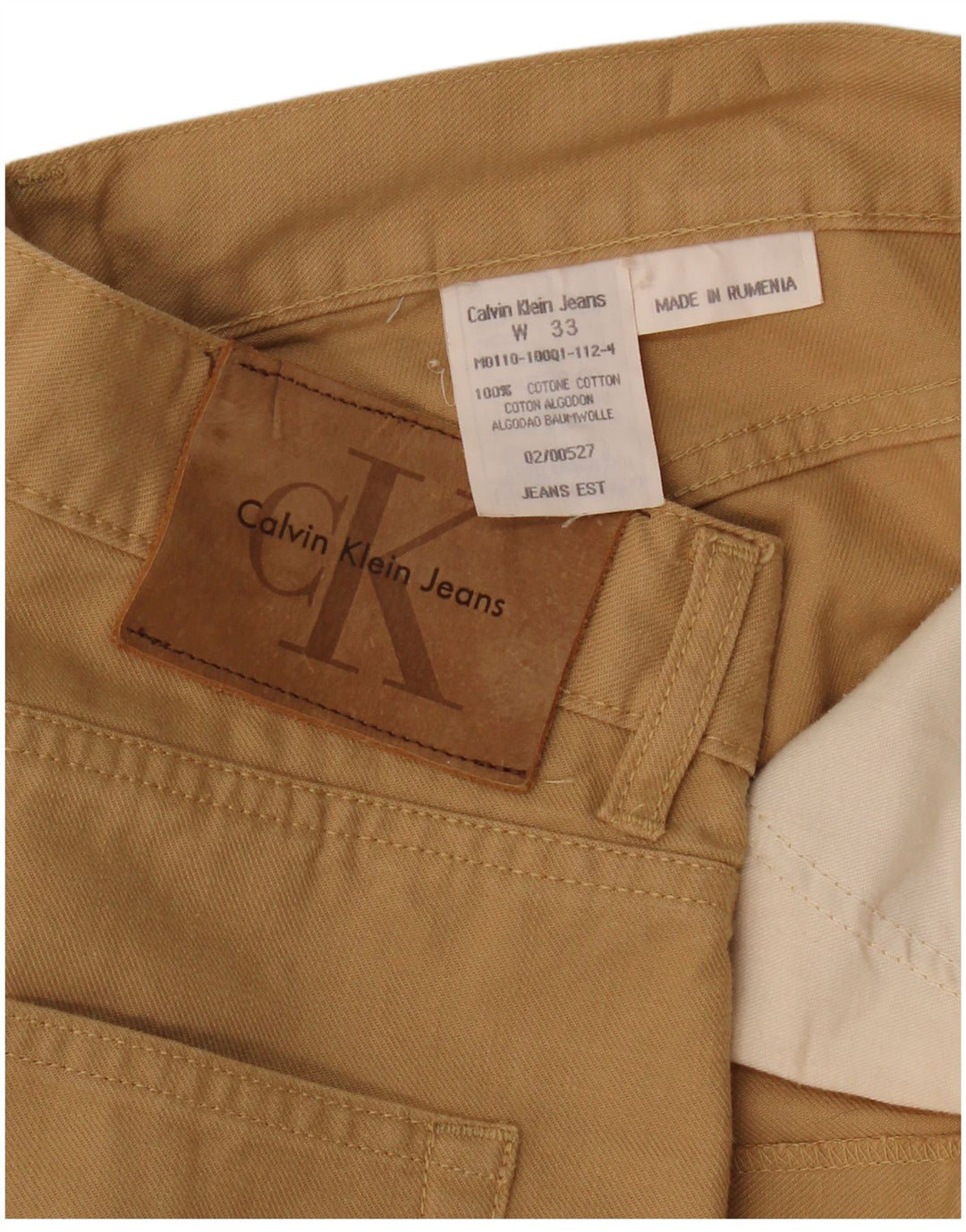 Calvin Klein Straight Jeans til mænd W33 L29 Beige Bomuld