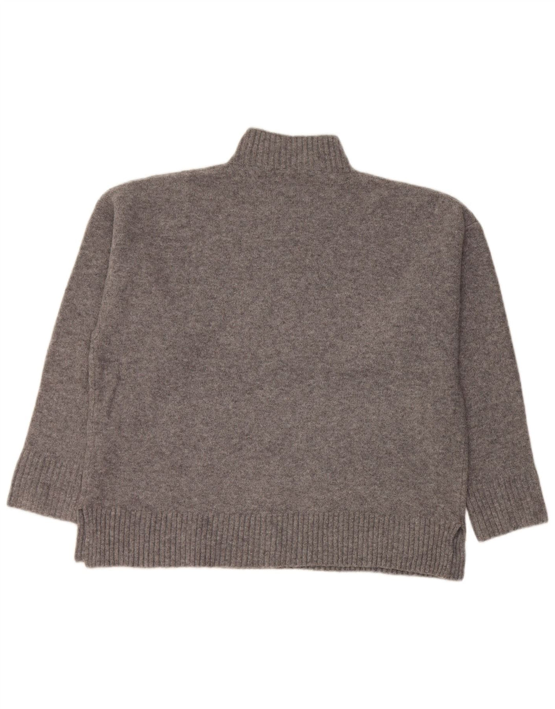 Zara Dame Oversized Turtle Neck Jumper Sweater UK 10 Small Grå Akryl