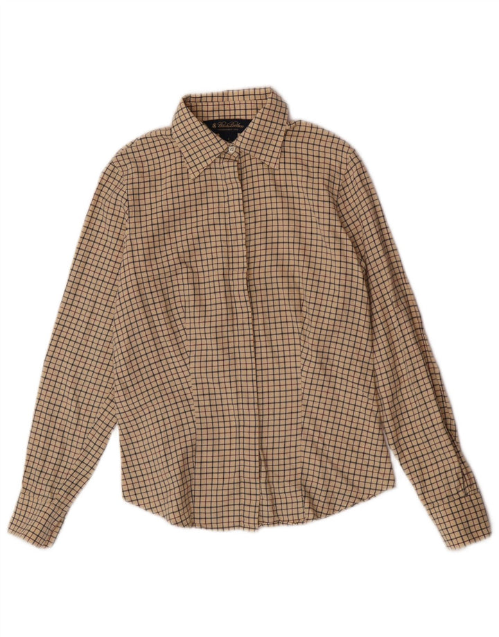 Brooks Brothers dameskjorte US 0 XS Beige ternet bomuld
