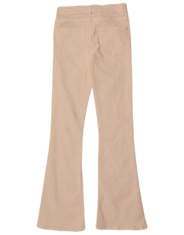 Zara Dame Flared Jeans EU 34 2XS W24 L32 Hvid Bomuld