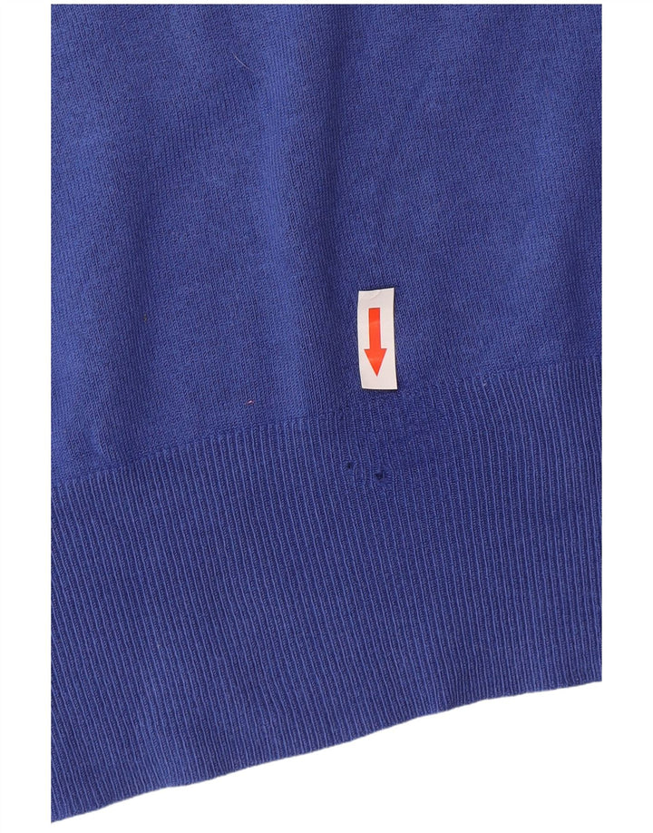 Marks & Spencer Dame V-hals sweater UK 16 Stor blå polyamid
