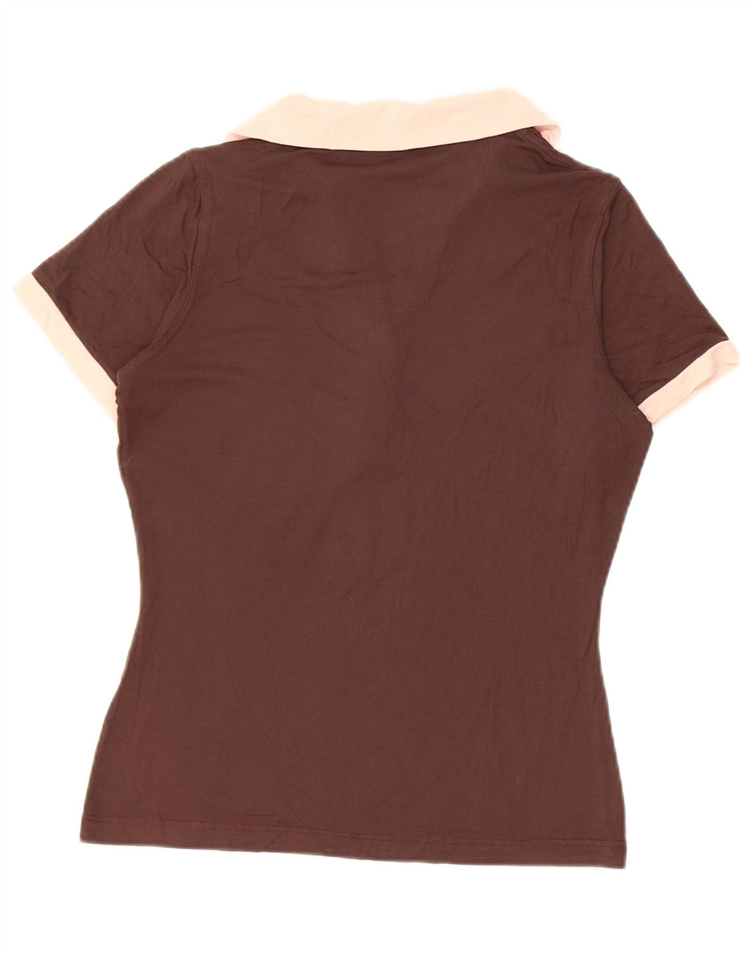 Fred Perry Dame Polo Shirt UK 12 Medium Brown Colourblock