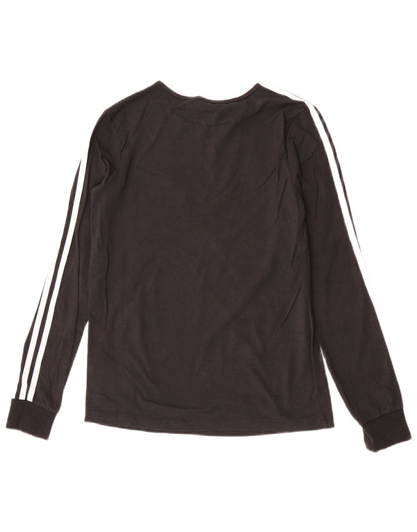 Adidas Dame Top Langærmet UK 8 Small Black Colourblock Bomuld