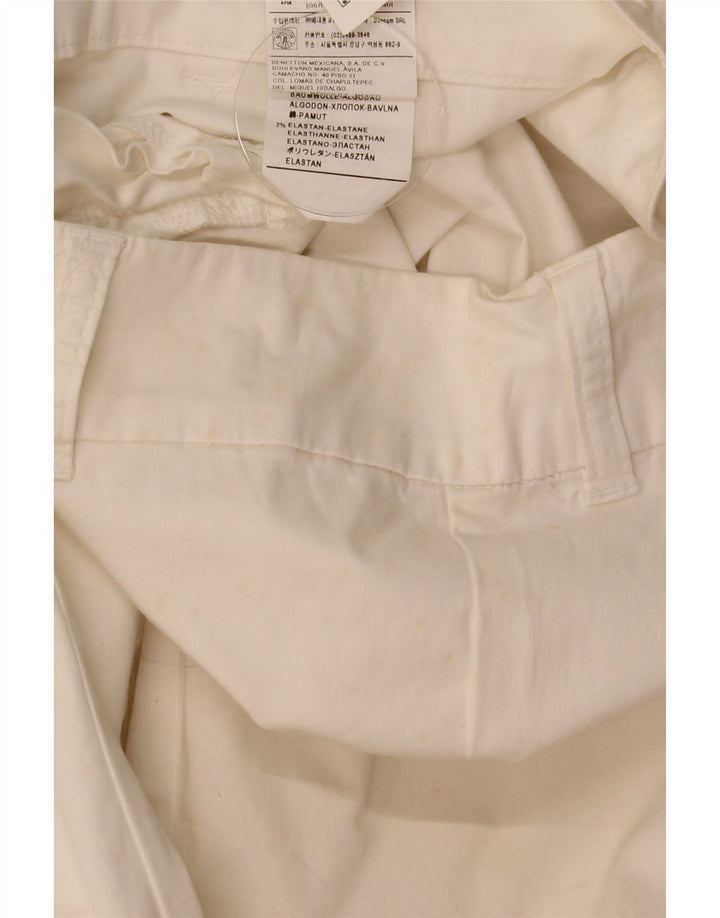 Benetton Dame Capri Bukser IT 44 Medium W31 L22 Hvid Bomuld
