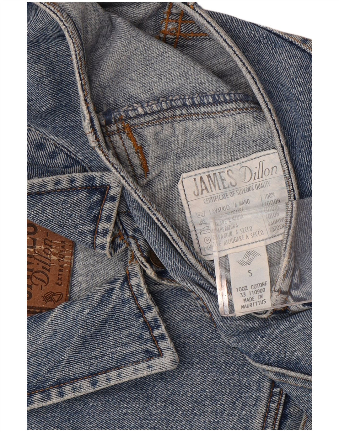James Dillon Herre Denim Gilet UK 36 Small Blue Cotton