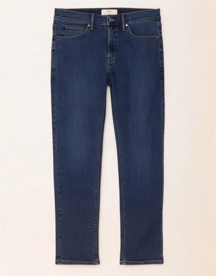Marks & Spencer Herre Slim Jeans W30 L31 Blå Bomuld