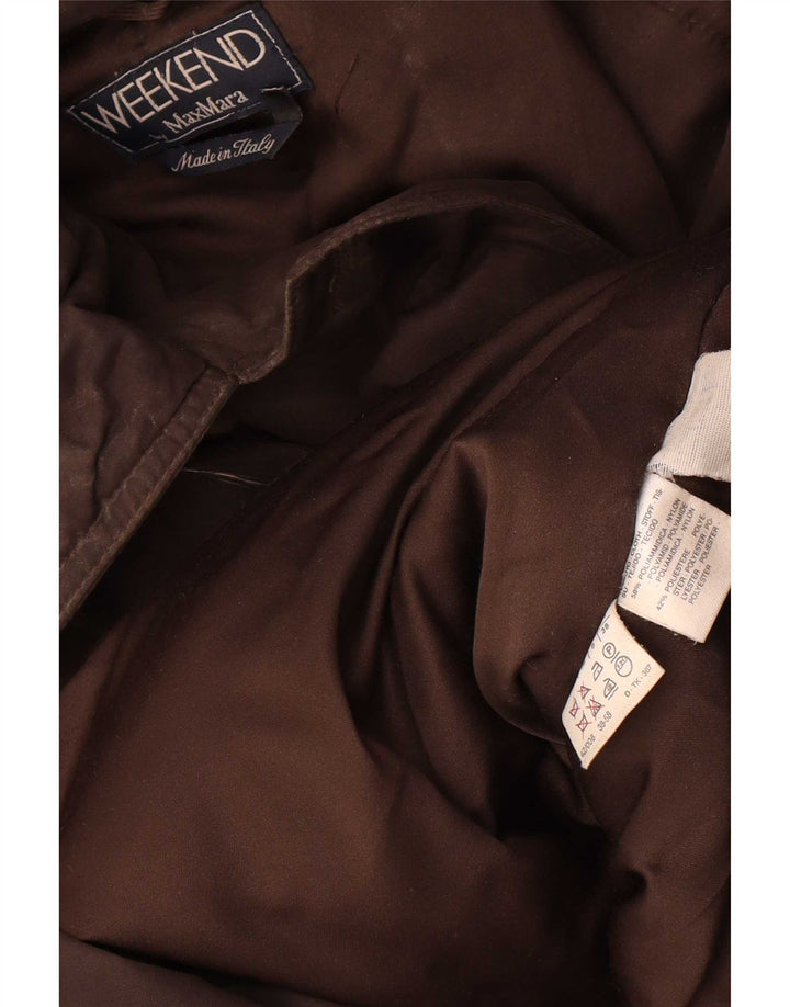 Max Mara Dame Oversized Hooded Parka Jacket UK 8 Small Brown