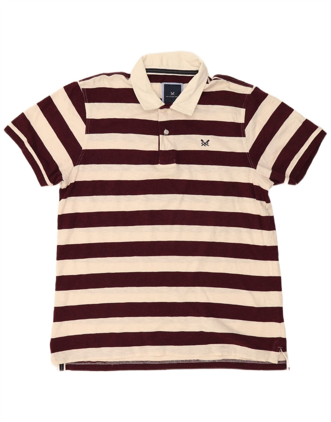 CREW TØJ Herre poloshirt XL Bourgogne stribet bomuld