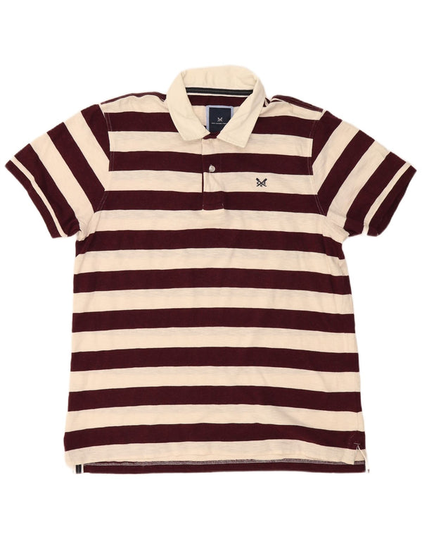 CREW TØJ Herre poloshirt XL Bourgogne stribet bomuld