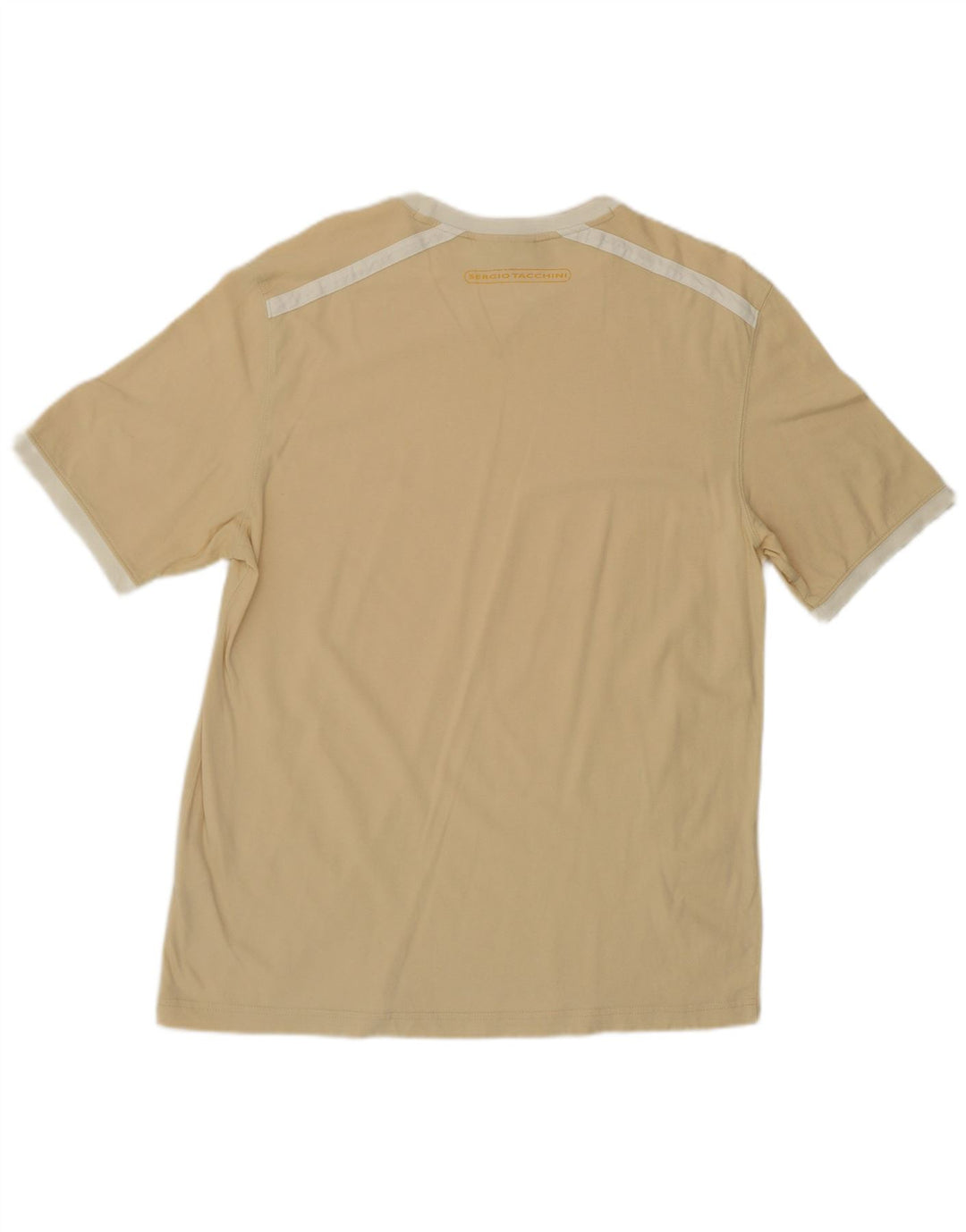 Sergio Tacchini Herre T-Shirt Top Stor Beige Bomuld