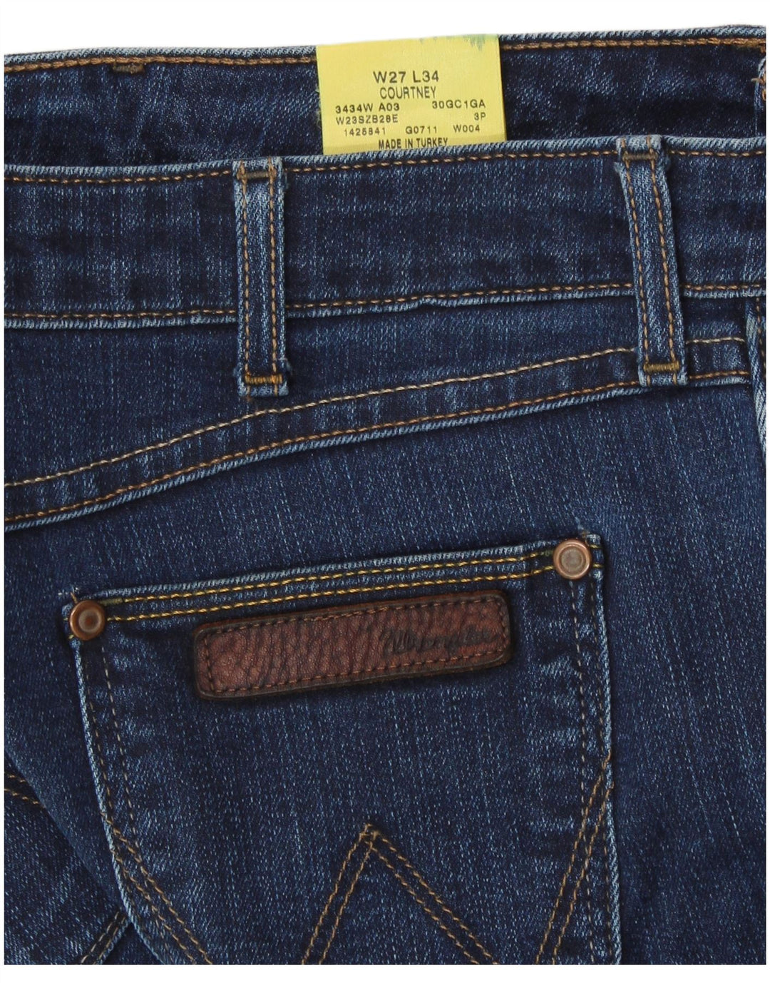 WRANGLER Dame Slim Jeans W27 L31 Blå Bomuld