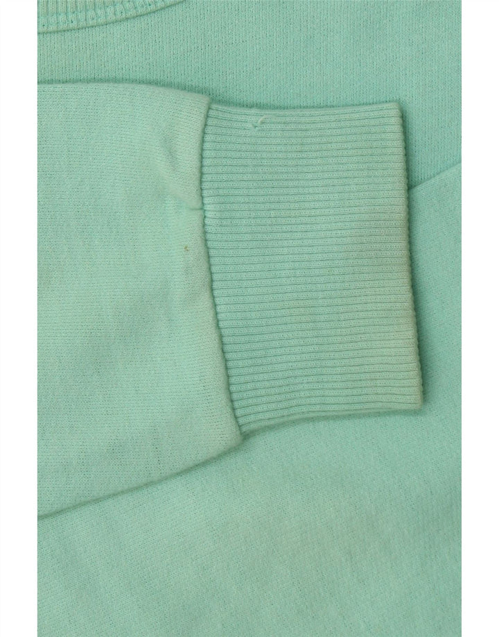 VINTAGE Dame Sweatshirt Jumper IT 42/44 Medium turkis bomuld