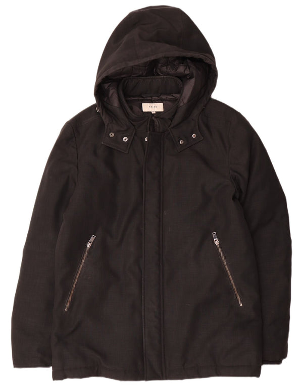 Reiss Herre hættepolstret jakke UK 42 XL Sort Polyester